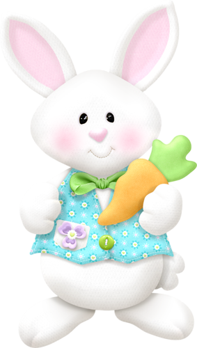 Clipart De Preciosidades De Pascua - Cute Coelhinhos Da Pascoa Em Png (283x500), Png Download