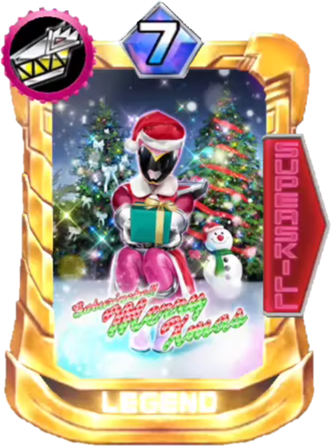 Kyoryupink Christmas Card In Super Sentai Legend Wars - Super Sentai Legend Wars Kyoryuger (1069x1447), Png Download