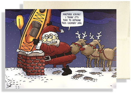Kayak Christmas Cards - Christmas Kayak Cards (578x500), Png Download