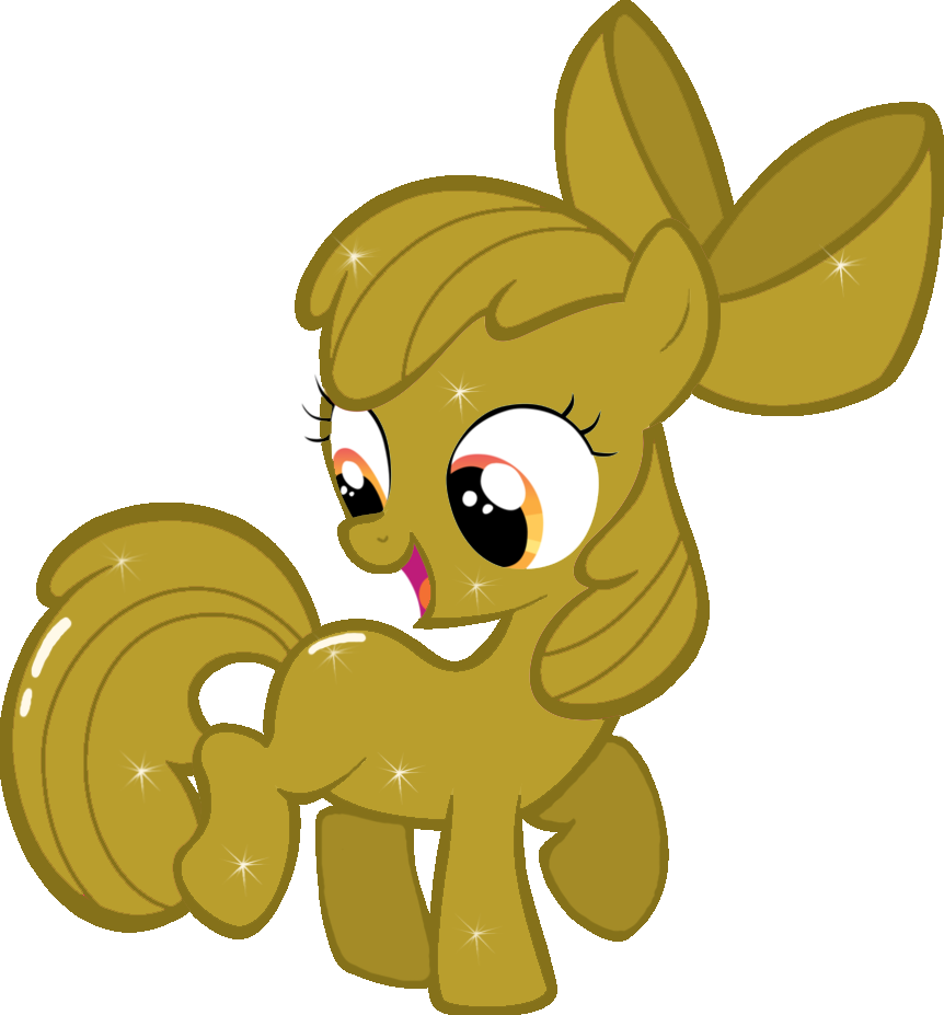 Golden Apple Bloom - Cartoon (862x927), Png Download