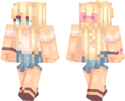 Blonde Girl Skin - Minecraft Blonde Girl Skin (538x437), Png Download