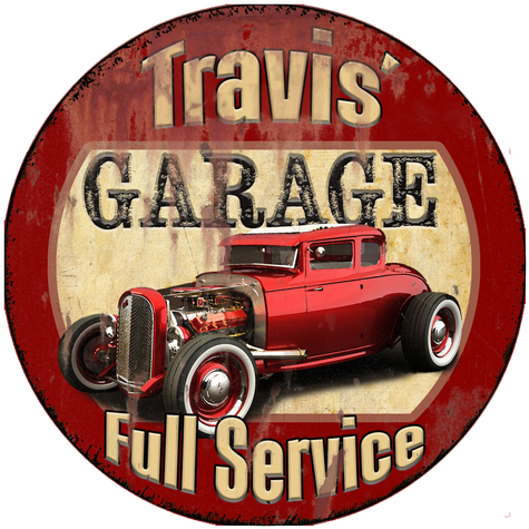 This Vintage Tin Sign Comes Complete With Personalization - Vintage Car (498x498), Png Download