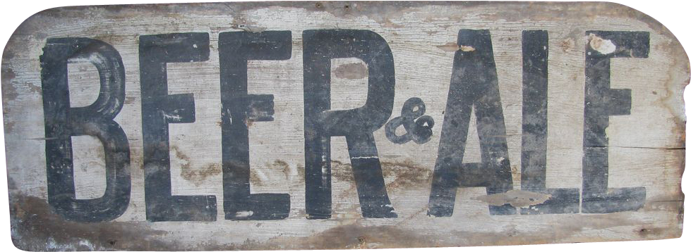 Antique Wooden Painted Beer & Ale Sign - Wood (1007x1007), Png Download