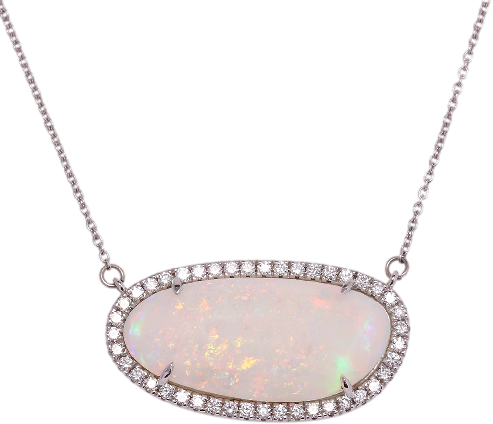 Opal & Diamond Necklace - 9ct Gold Spare Chain Links (1024x1024), Png Download