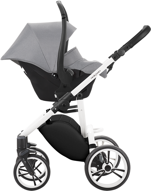 W33 - Bebetto Holland Pram Air Tyres White W46 Grey Black (800x800), Png Download