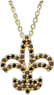 1/4 Ct Tw Black Diamond Fleur-de-lis Necklace In 14k (400x400), Png Download