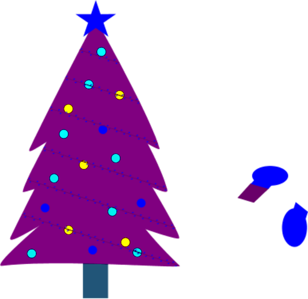 Christmas Tree Clipart Purple - Christmas Tree Purple Png (600x583), Png Download