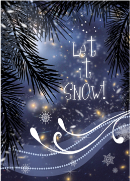 Let It Snow In The Pines - Christmas Design (640x360), Png Download