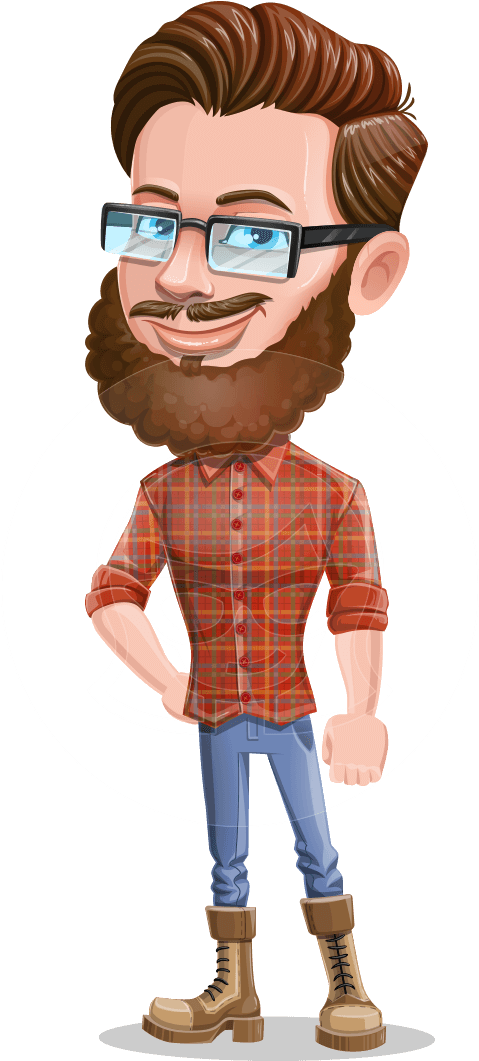 Zander Smartbeard Vector Cartoon Character Graphicmama - Cartoon (957x1060), Png Download