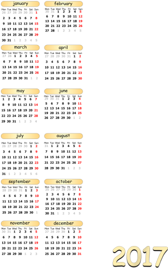 2017 Calendar Template Image Png Images - Png Transparent 2017 Calendar (400x565), Png Download