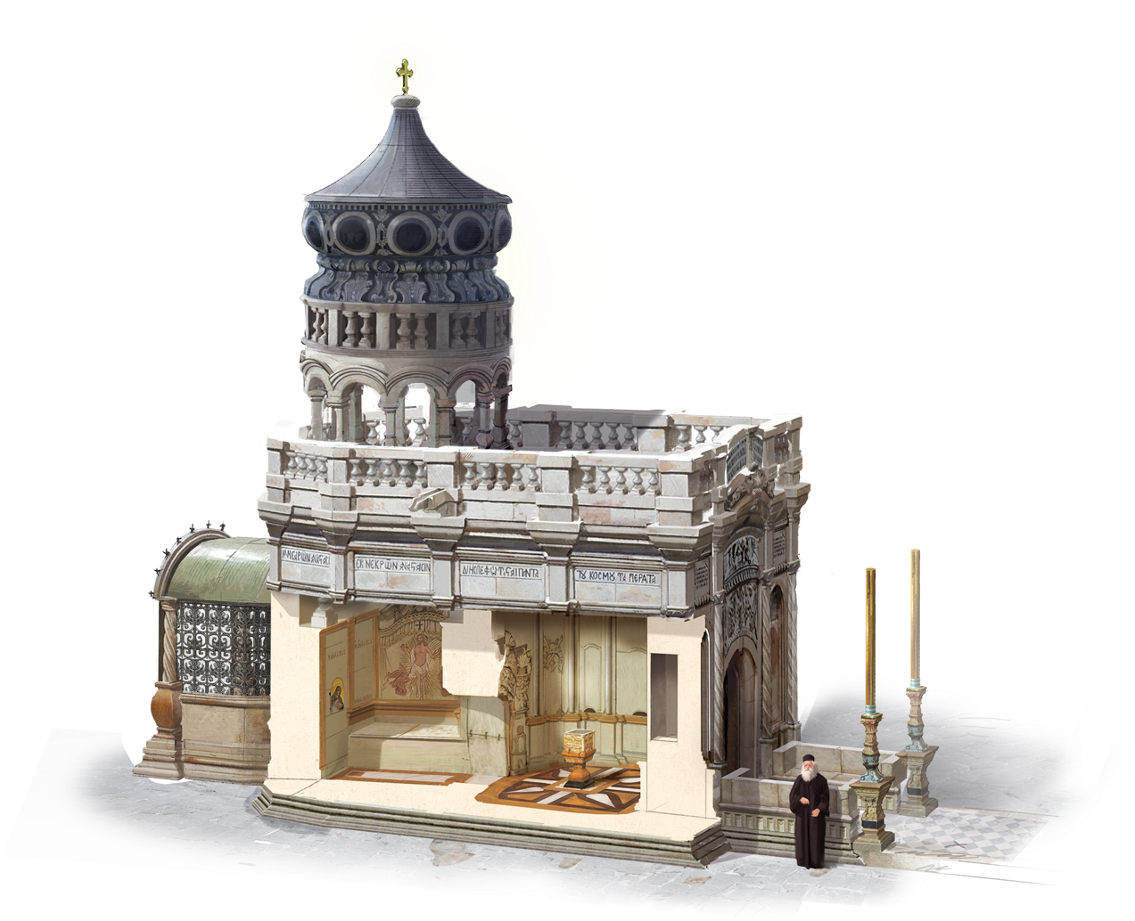Holy Rock - Church Of The Holy Sepulchre (1292x1111), Png Download