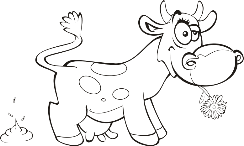 Medium Image - Outline Cartoon Cow Png (778x466), Png Download