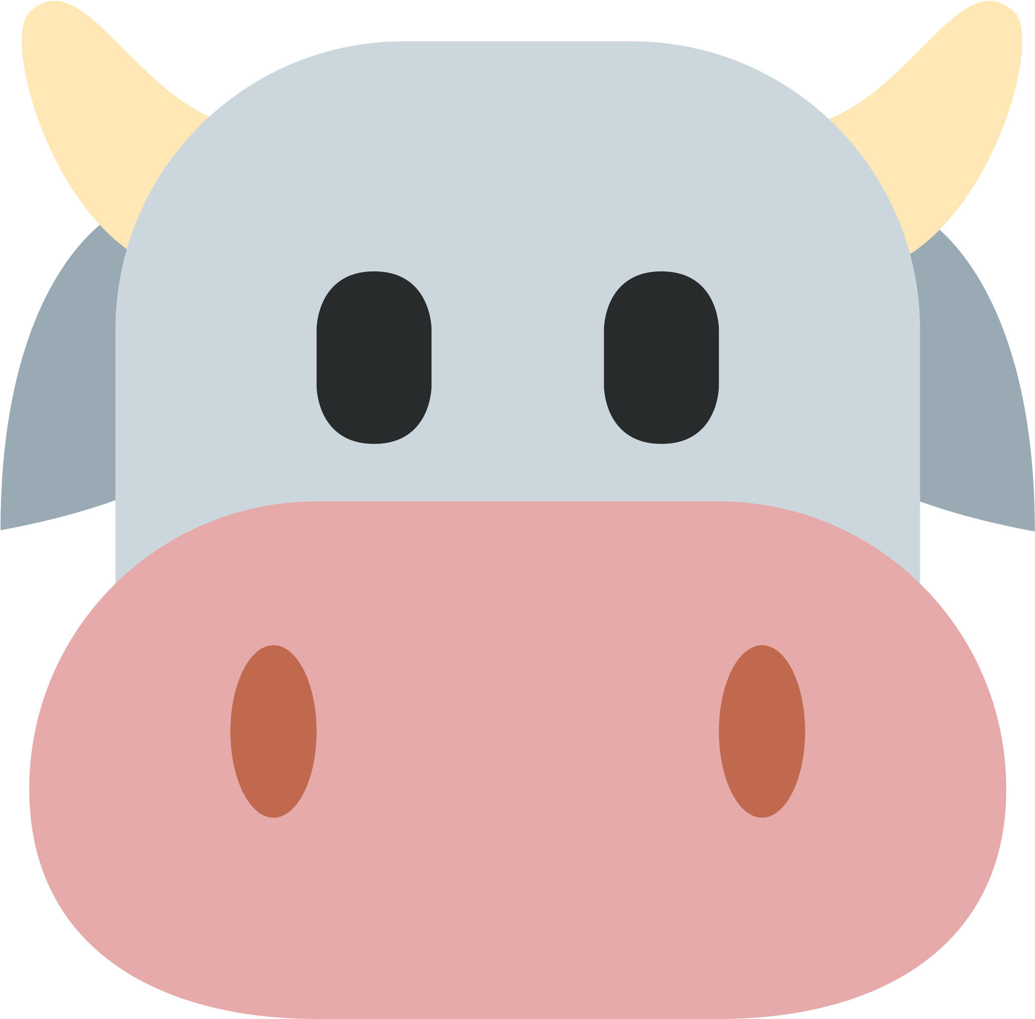 Cow Face Cartoon - Cow Face Emoji (2048x2048), Png Download