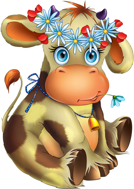 Rosinka (506x700, 429kb) Cute Art, Cartoon Cow, Needlework - Gelukkige Lente Lente Dag (506x699), Png Download