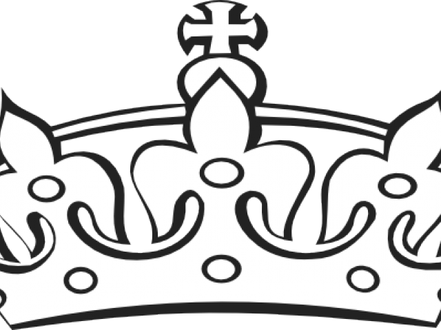 Drawn Crown Line Drawn - Kings Crown Clipart Black And White (640x480), Png Download