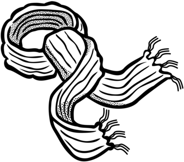 Clipart African Drawing Scarf - Scarf Clipart Black And White (385x340), Png Download