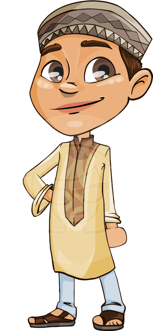 Akeem The Wise Arabic Boy - Arabic Boy Cartoon (957x1060), Png Download