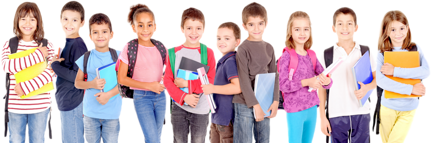 Kids Standing Holding Their Books - School Kids (900x300), Png Download