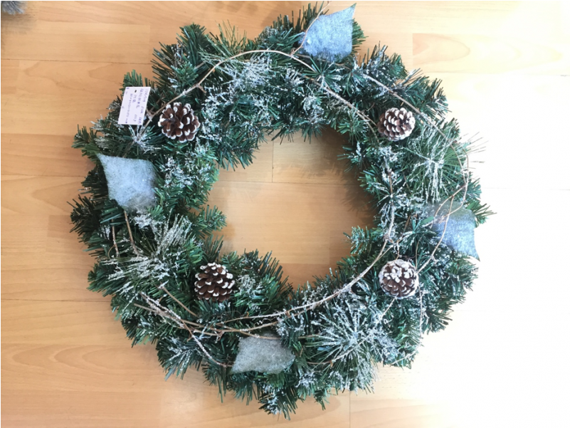 20% Off Christmas Acorn White Dust Wreath 60cm Chr-wr006 - Wreath (800x736), Png Download