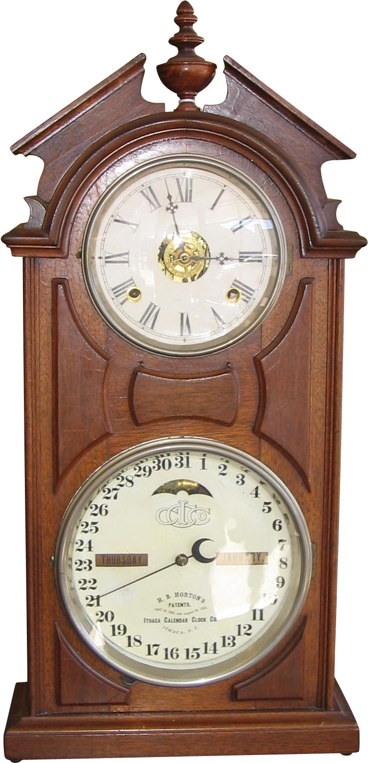 C1912 New Years Mantle Clock Greeting Vintage Postcard - Ithaca (1532x1532), Png Download