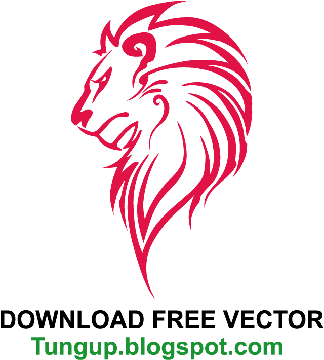 Logo Vector Premium Lion Head Abstract - Lion Drawing (1000x800), Png Download