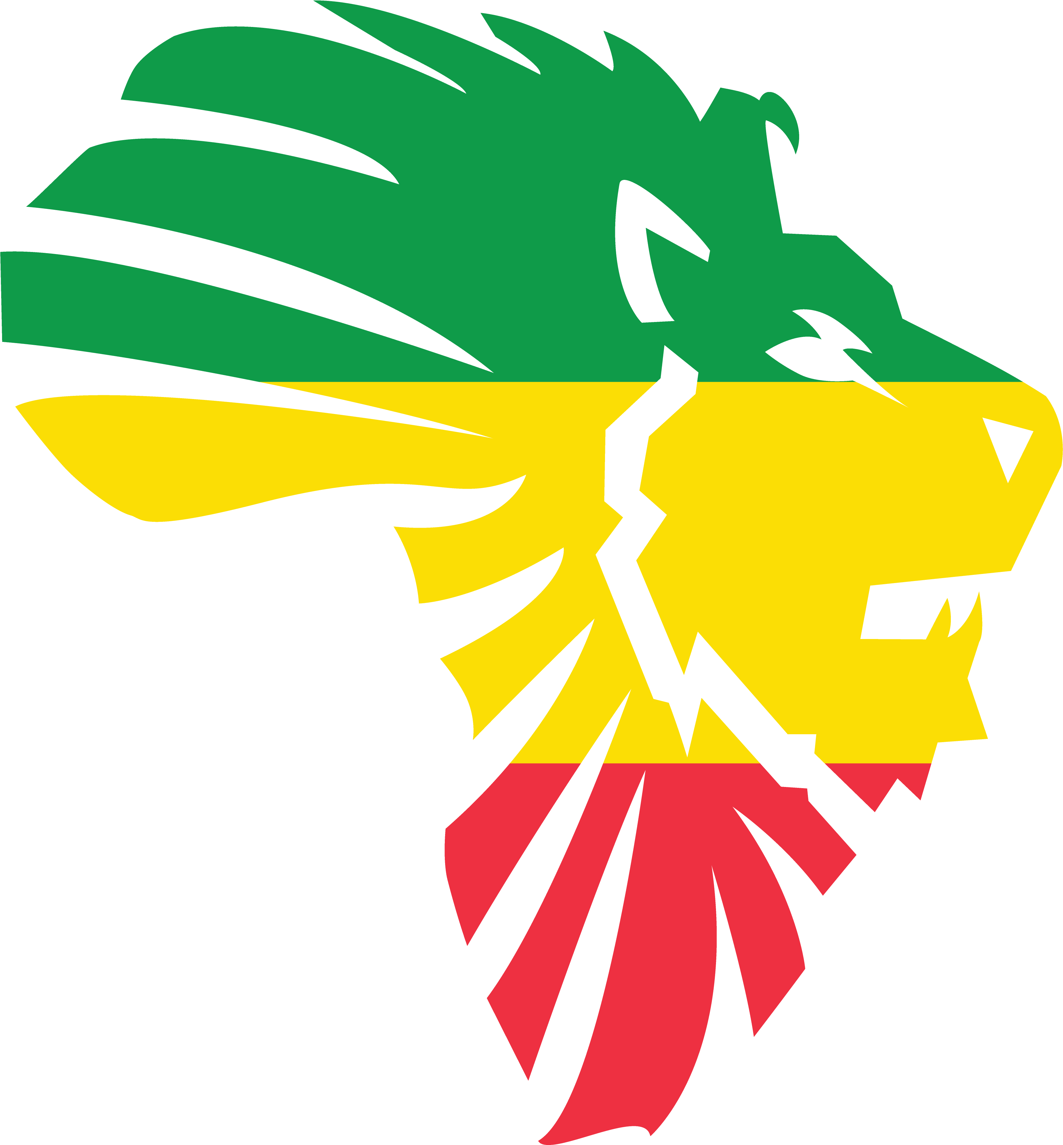 Lion Of Africa - Red Black Green Lion (4500x5400), Png Download