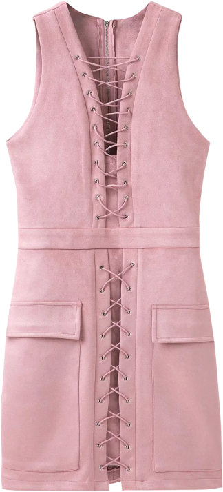 Pink Lace Dress - Dress (558x744), Png Download