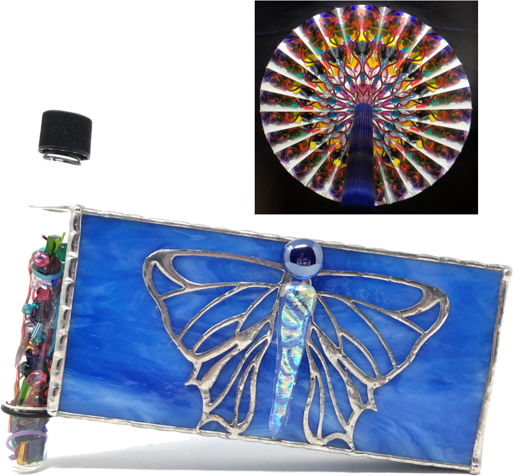 'column' In Blue Swirl Stained Glass By Kathleen Hunt - Stained Glass (1226x1015), Png Download