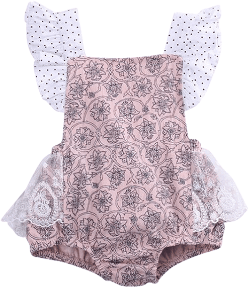 Petite Bello Bodysuit Dark Pink / 0-3 Months Pink Lace - Romper Suit (600x600), Png Download