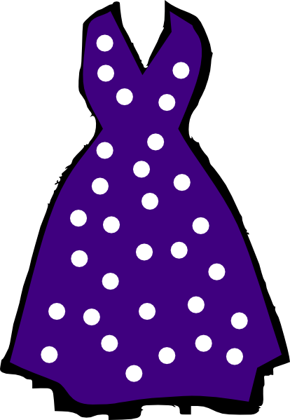 Red Dress Clipart Clipart Transparent - Polka Dot Dress Clipart (414x599), Png Download