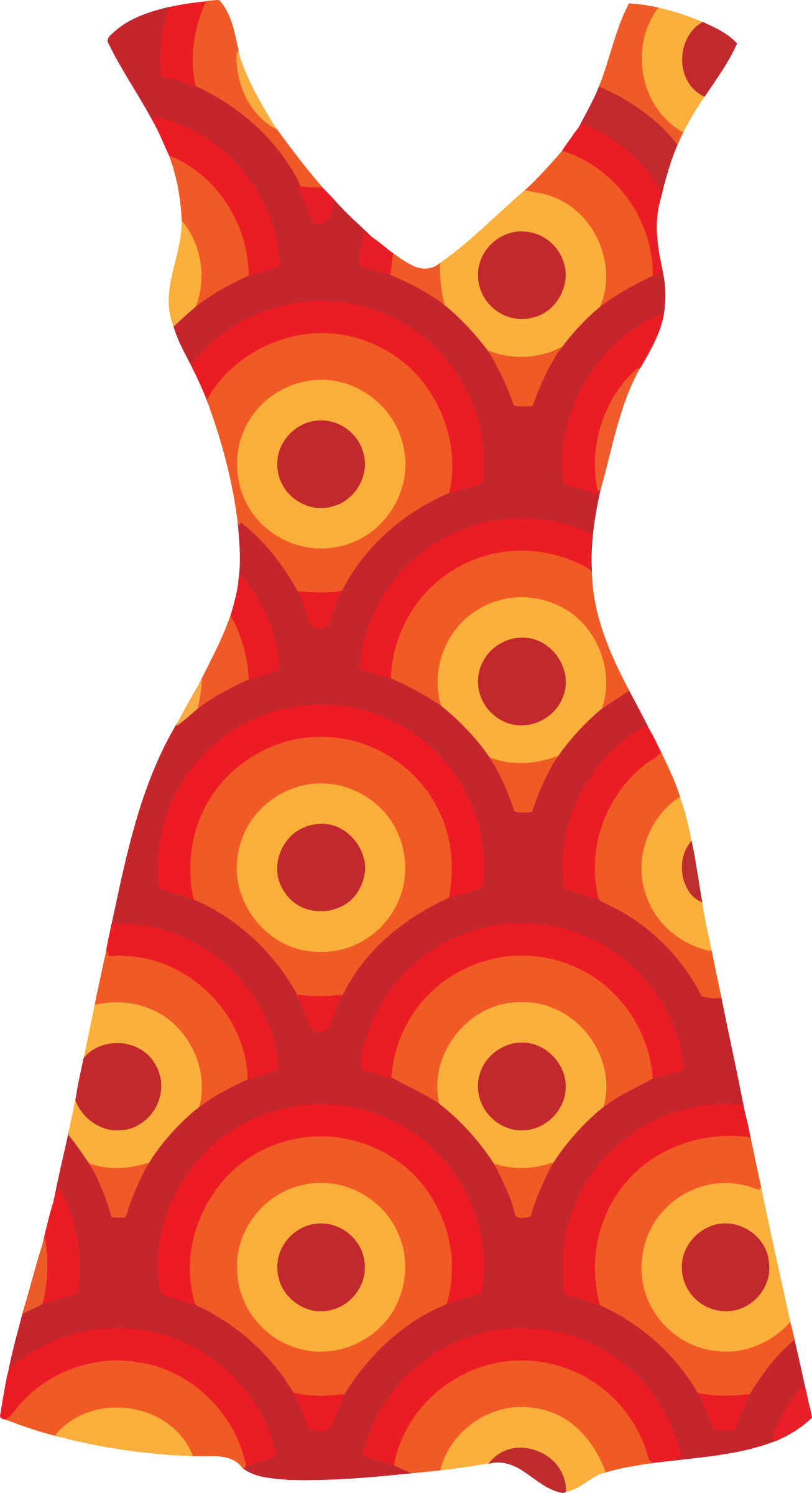 Red Dress Clipart Big Dress - Pattern Dress Clipart (1306x2400), Png Download