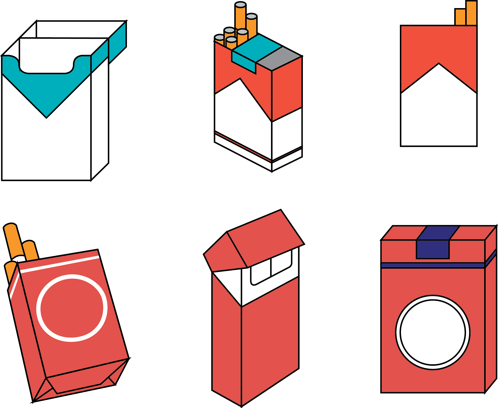 Cigarette Pack Tobacco Illustration - Cigarette Pack Illustration Png (2096x1716), Png Download
