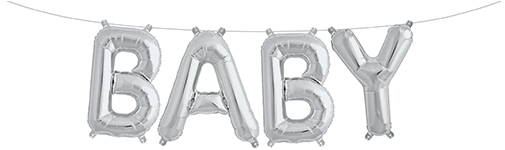 Silver Baby Balloon Kit - Baby Shower Balloons Silver (504x504), Png Download