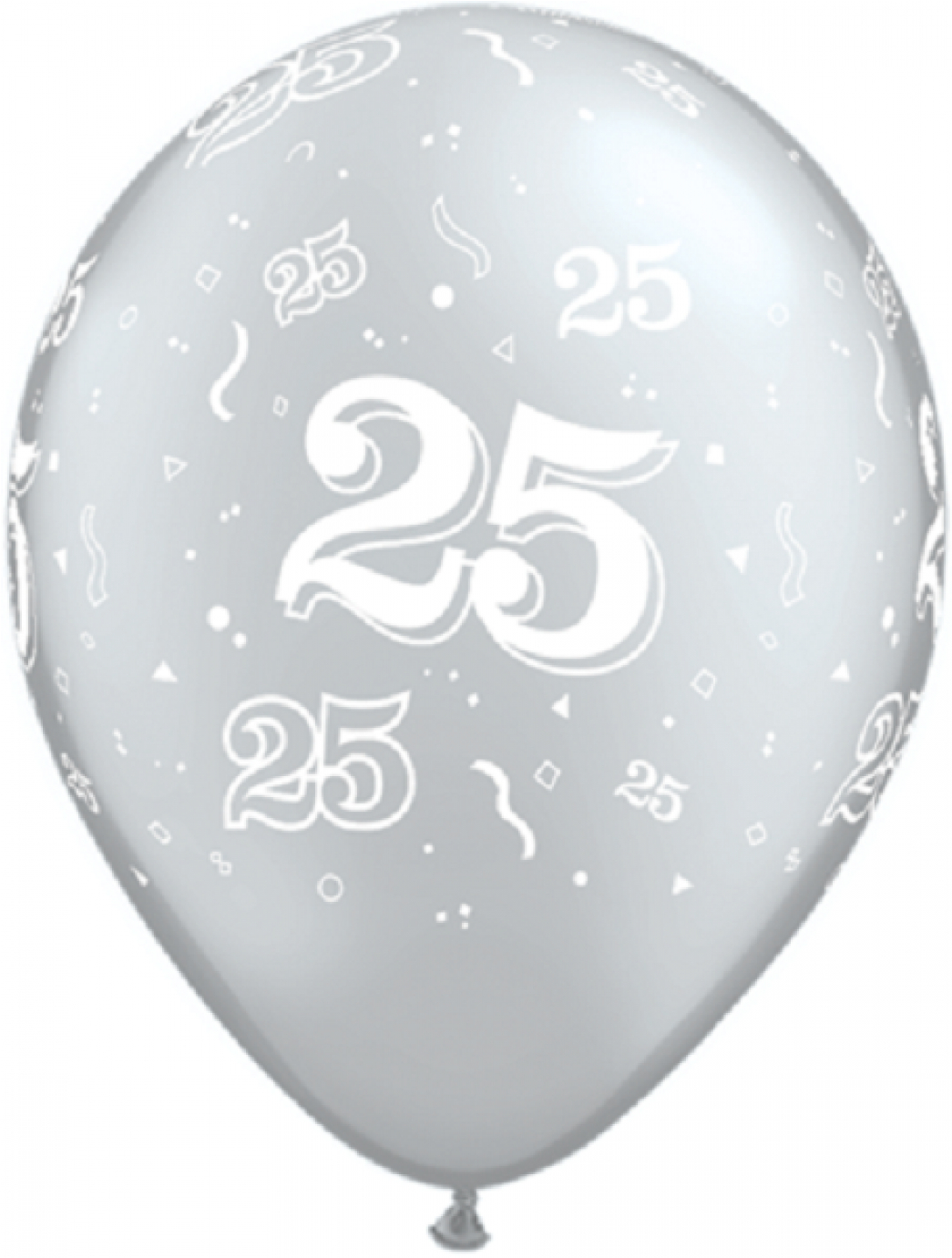 Latex 11" Print 25 Silver - Birthday Balloons (1380x1380), Png Download