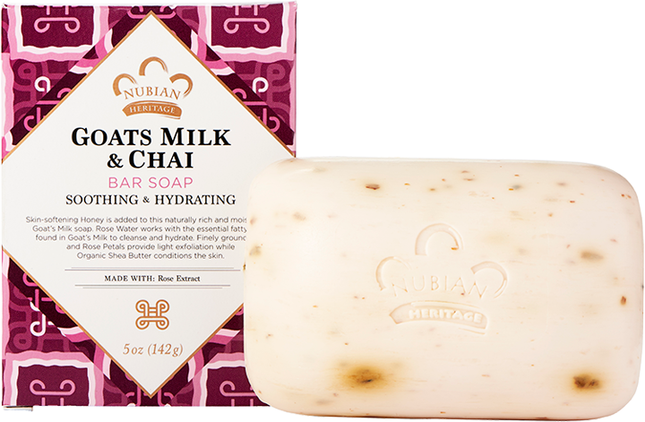 Product - Nubian Heritage - Bar Soap Goat's Milke & Chai (450x294), Png Download