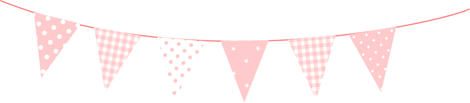 Free Scrap Pale Pink Bunting Png - Pink Bunting Transparent Background (1600x351), Png Download