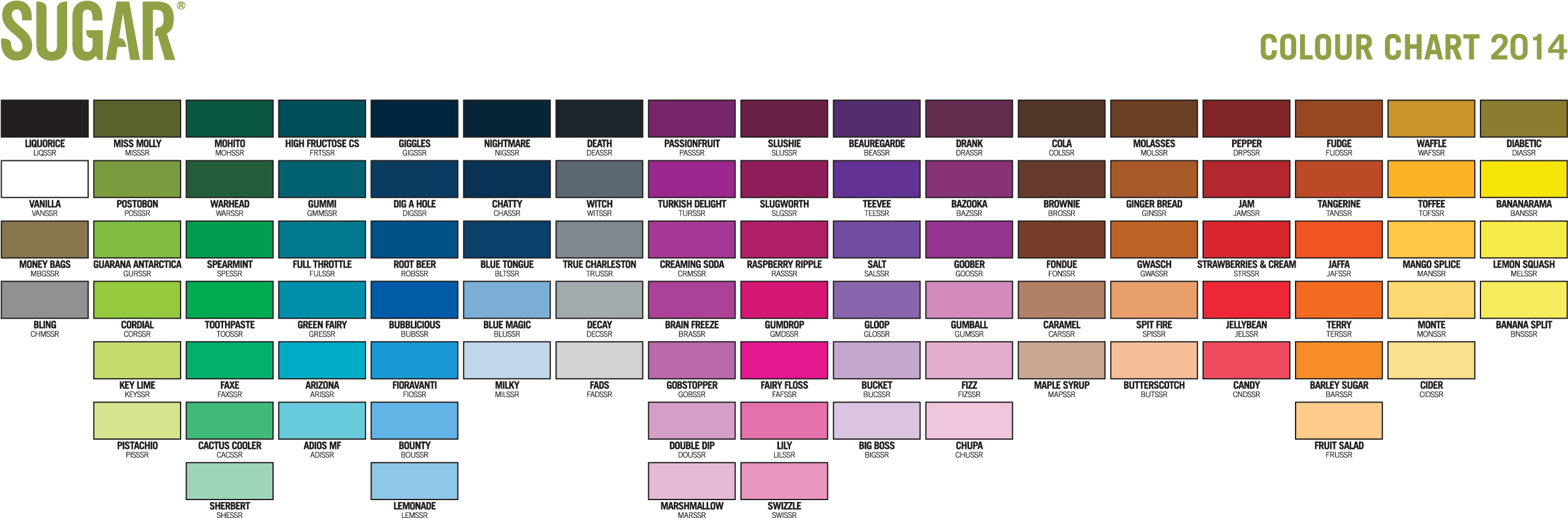 Download 03 Sugar Colourchart - Sugar Spray Paint Colors - HD