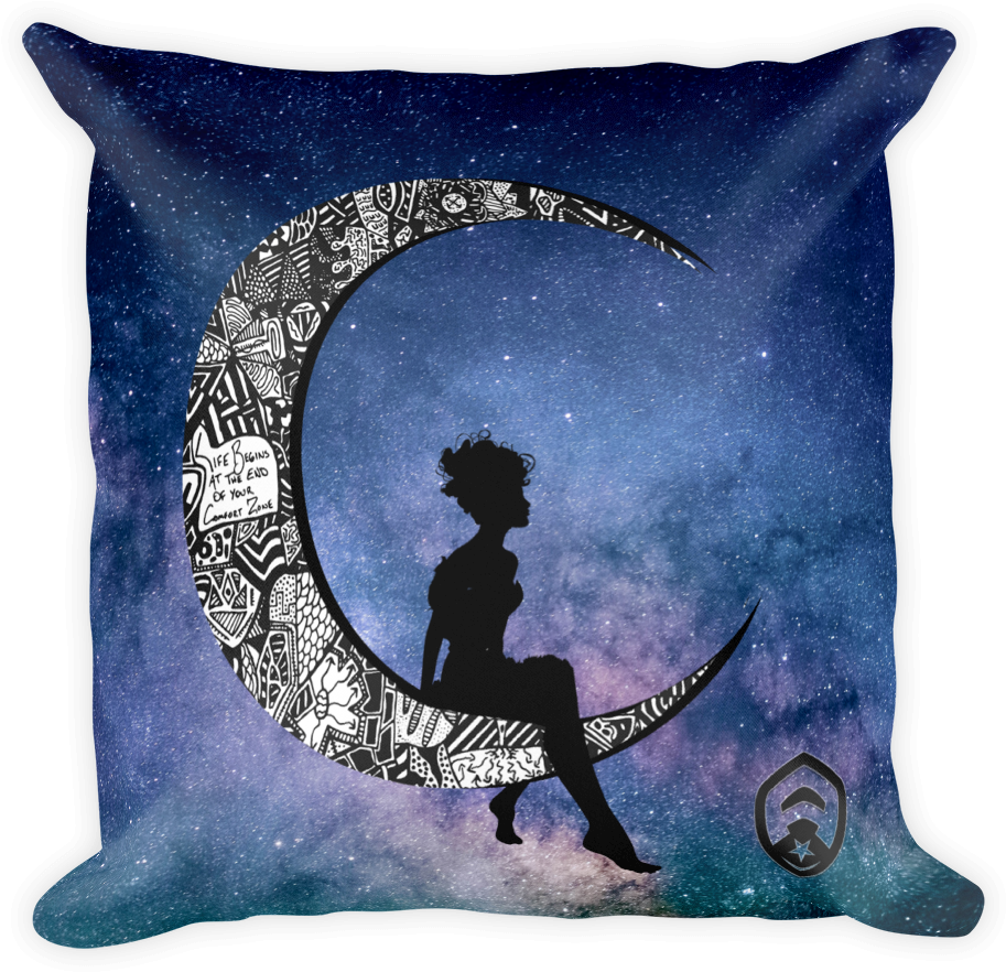 New Moon Pillow - Black Pillows Png (1000x1000), Png Download