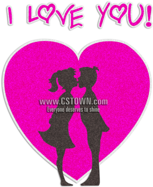 Bling Boy And Girl Falling In Love Glitter Pattern - Love You Templates (450x450), Png Download