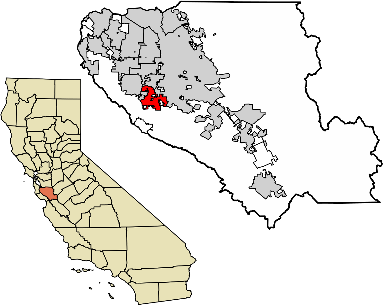 Santa Clara County California Incorporated And Unincorporated - Unincorporated Areas Of Santa Clara County (1273x1024), Png Download