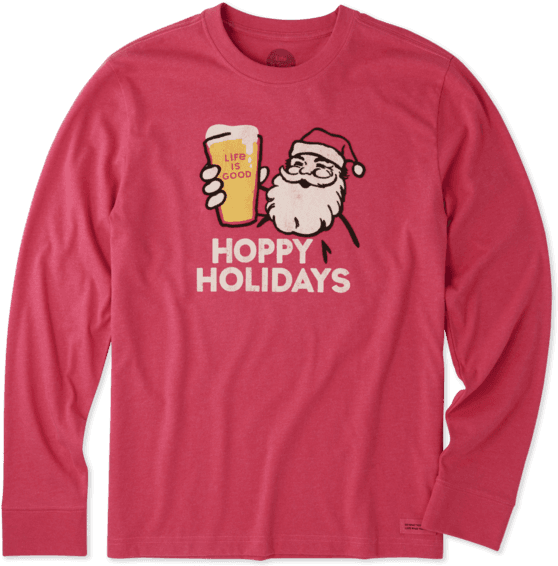 Men's Hoppy Holidays Long Sleeve Crusher - T-shirt (570x570), Png Download