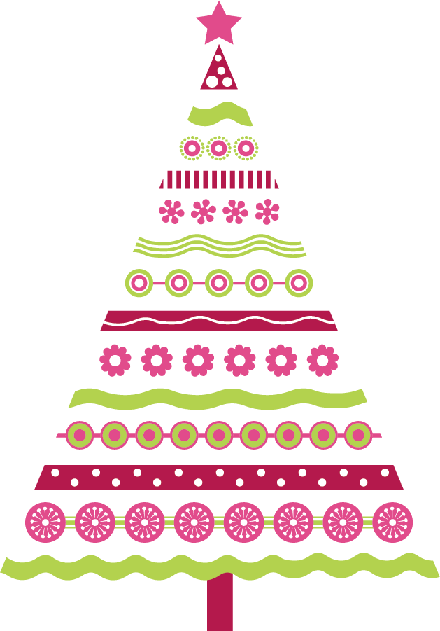 Christmas Tree Clip Art New - Pink Christmas Clip Art (629x901), Png Download