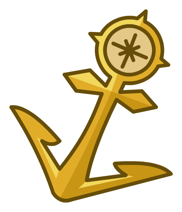 Gold Anchor Pin - Ancla Dorada Png (589x688), Png Download