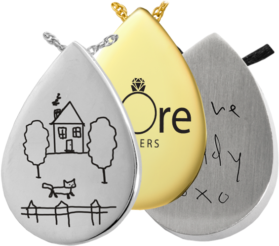 Wholesale Teardrop Jewelry Front- Drawing, Handwriting - B&b Teardrop Actual Pawprint Jewelry (576x500), Png Download