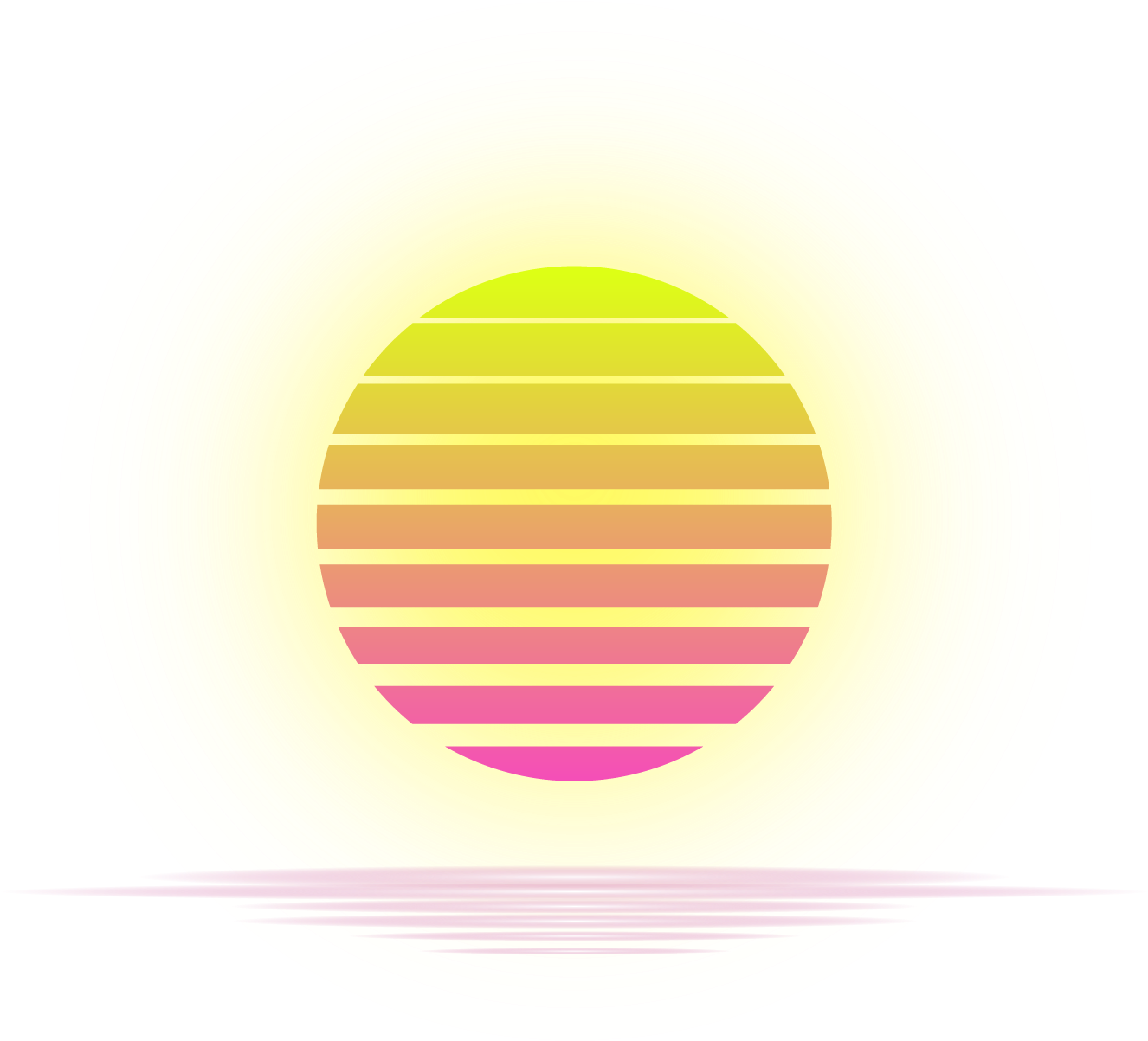 Vaporwave Sun Clipart - Vaporwave Sun No Background (1362x1355), Png Download