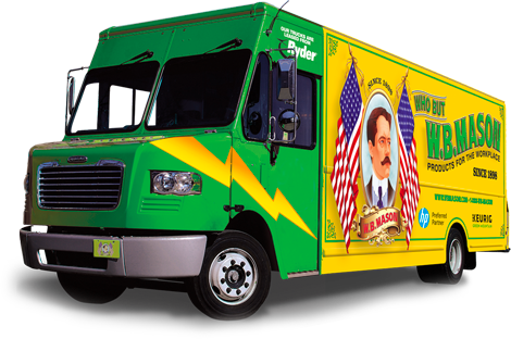 The Fleet Goes Green - Wb Mason Electric Truck (470x312), Png Download