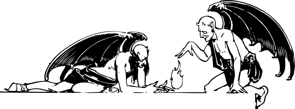 Free Vector Two Devils Clip Art - Sadomasochism Gay (600x222), Png Download