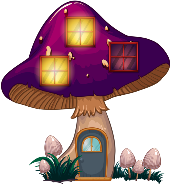 Gnome Clipart Fairy Mushroom - Cartoon Mushroom House Png (600x647), Png Download