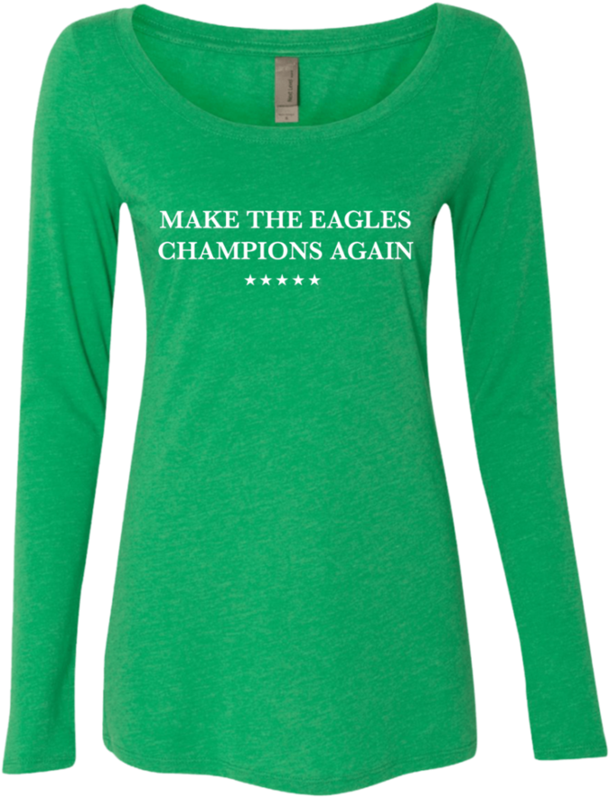 Make The Eagles Champions Again Ladies' Triblend Ls - Paw Universe Ladies' Scoop Neck Long Sleeve (900x900), Png Download