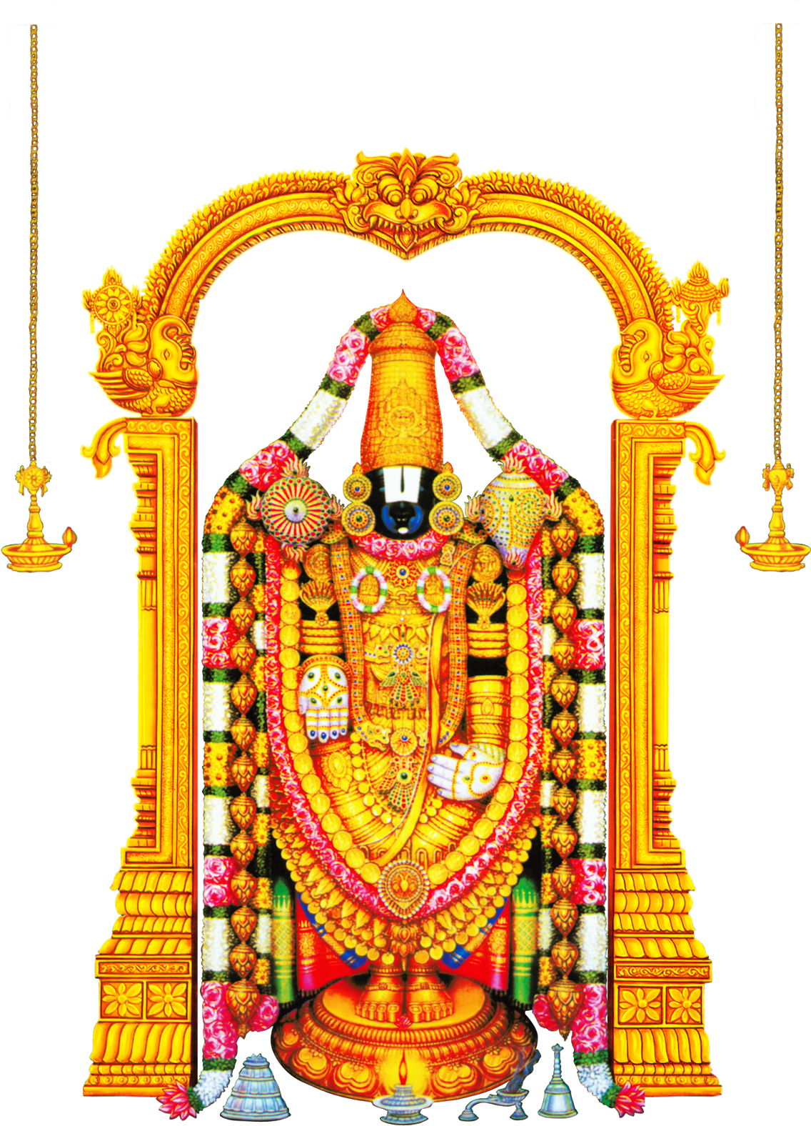 Krishna Clipart Lord Venkateswara - Art Factory Tirupati Balaji - Lord Venkateswara Canvas (1191x1600), Png Download